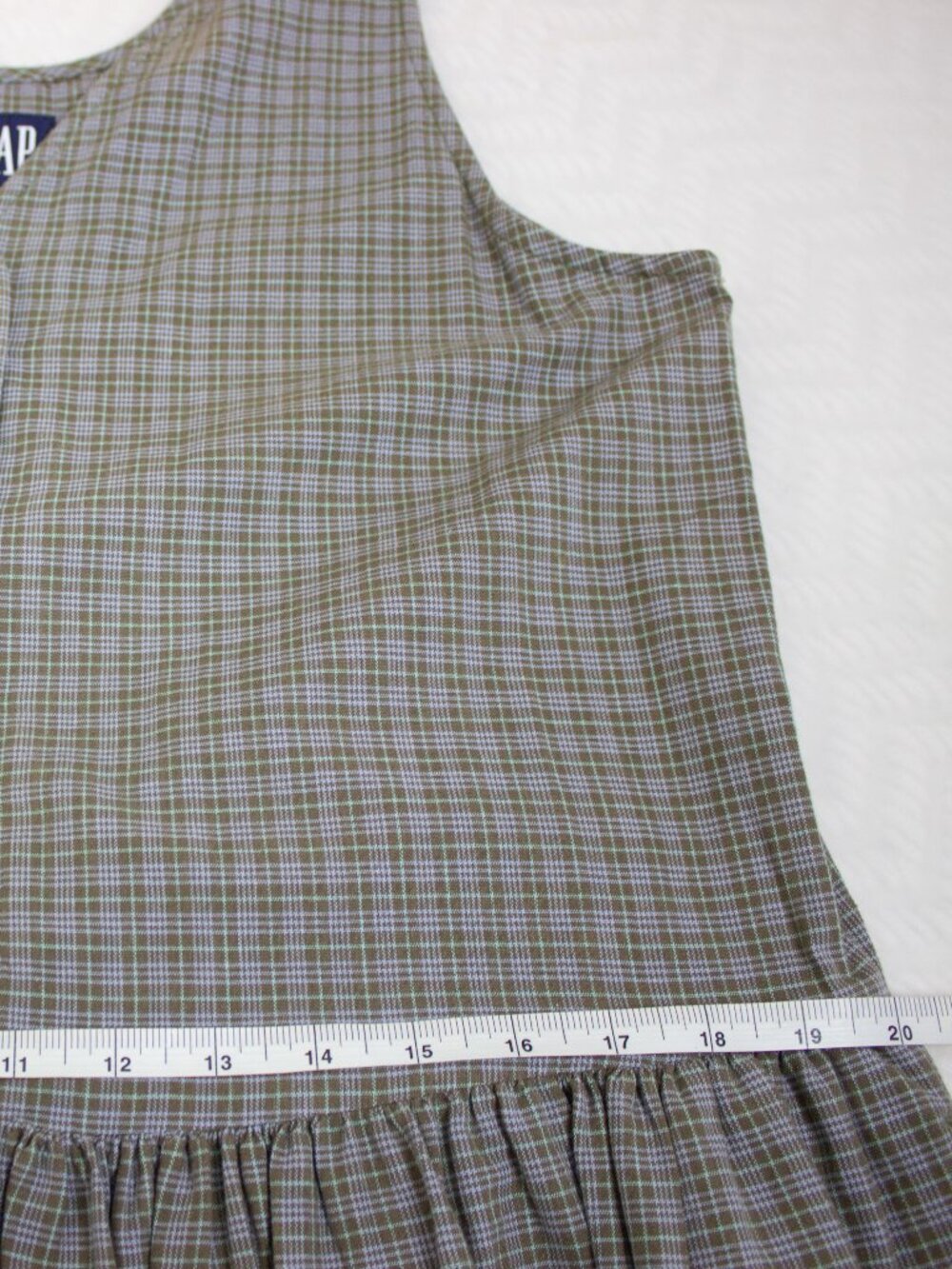 Vintage 90s GAP Button Up Jumper Maxi Dress Cottagecore Plaid - Picture 5 of 10